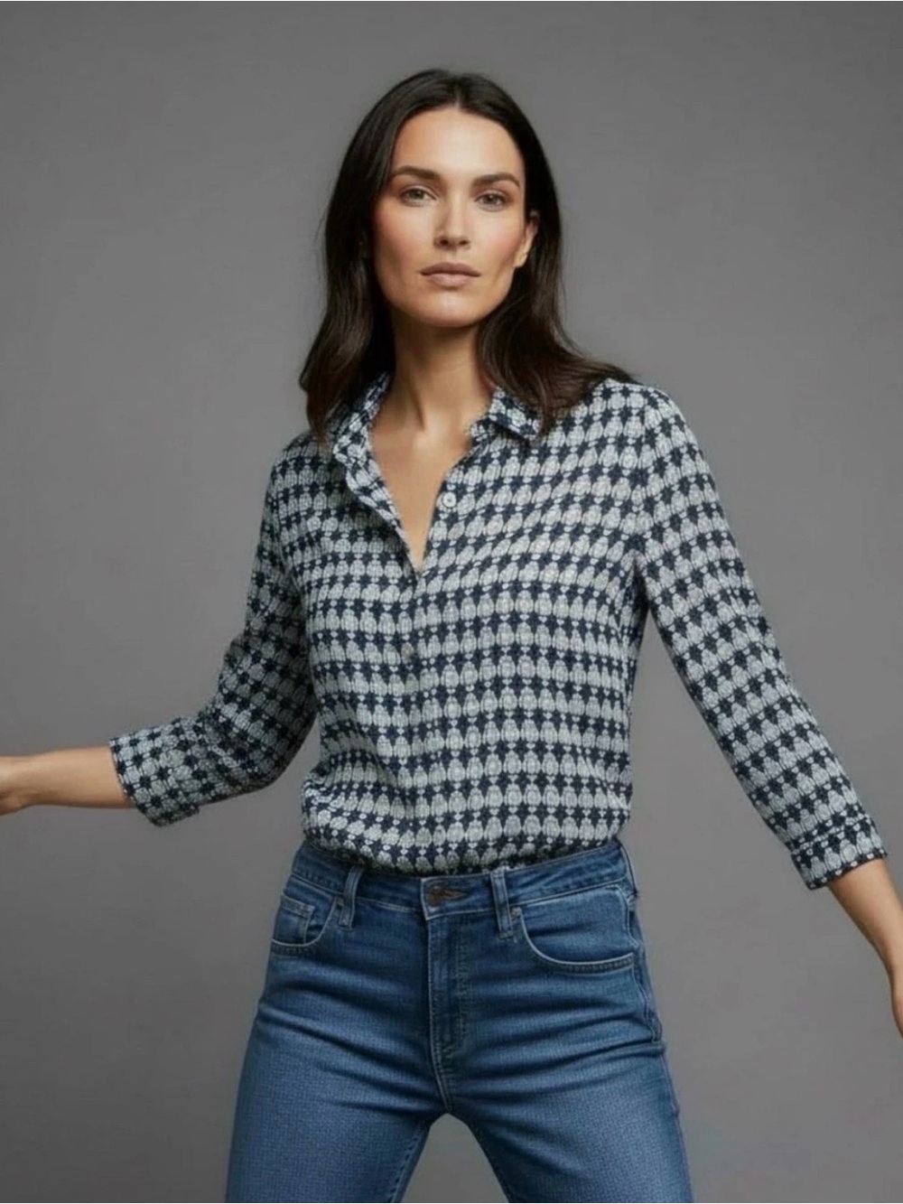 VINTAGE JCREW 100% Silk Owl Blouse